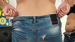 Jeans Fetish Clenching Ass White Gstring Buttcrack Ass Crack