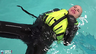 Neoprene Lust: Inflatable Snorkel Vest Pleasure in the Pool