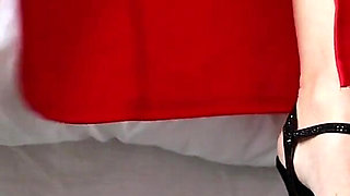 Strappy Stilettos and a Red High Slit Dress