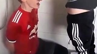 Faggot boy receiving piss