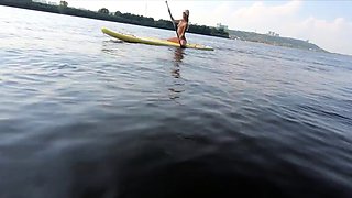 Big-Ass Babe's Public Sup Board Swim