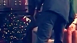 Black Guy with Big Cock Dressed as Santa Claus Fucks a Beautiful Redhead Girl