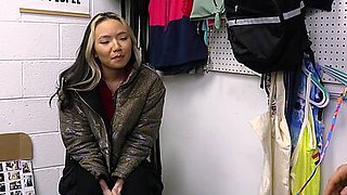 Asian teen shop employee Asia Lee stole a jacket but got busted today