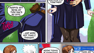 History First Date - Yuji slams his cock in Nobara's huge white ass