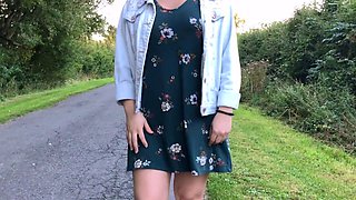 SLUT FLASHES ASS AND PUSSY IN PUBLIC