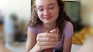 Naughty College Cutie in Glasses Pleases Her Partner With Passion