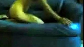 Amateur Asian Couple on a Blue Sofa