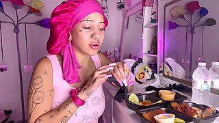 Mukbang Spicy Food Asmr Long Nails Messy Facestuffing Vlog