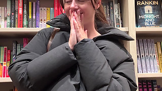 Shopping for Books with My Vibrator in! Hopefully I Don't Cum Too Loud!