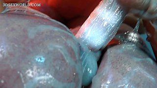 Mature BBW Granny With Huge Natural Tits Seduced Her Nerdy Stepson (3D)