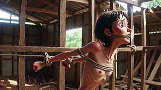 Extremely Skinny Girl in Bondage - Desperate in Brazilian Construction Site
