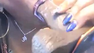 Big-Titted Ebony MILF Plays with Sex Toy on Webcam
