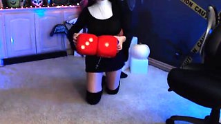 Hot brunette amateur MILF rides hubbys cock