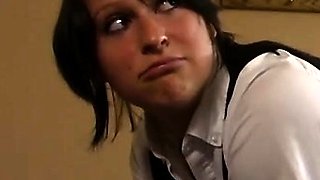 Pink labia close up of naive brunette