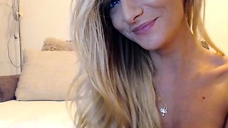 Blonde tight pussy babe solo toy fun in glamour masturbation