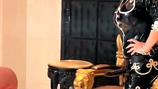 Miss Alessa Milano Femdom Cum Feeding Blowjob Training by German Mistress in Latex Dress