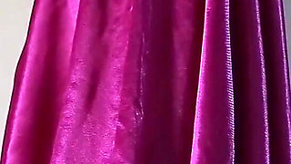 Very Clear Bali Girl, Her Hobby Is Colmek Again - Masturbate Using My Purple Silk Satin Dress