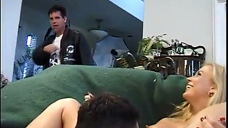 Slut gets facial cumshot after sucking dick and taking cock up her ass