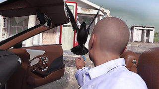 Adored by the Devil 2 - Mui Teases Charlie Topless at Gas Station