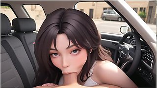 Car Toon - Ai Generated - Night Parking Car Sex Risky Fuck