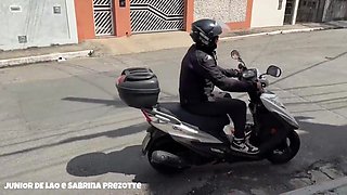 The delivery fellow didn't know! But he was caught on the voyeur camera by the ultra-kinky client who got revved on and gave him her rump until he came.