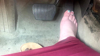 Pedal Pumping in Sandals - Driving with One Foot on Gas and Other on Brake