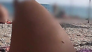 Rubbing Oil on My Naked Body at a Beach While My Husband Films Me