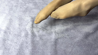 Secretary in Nylon Pantyhose Loves Her Long Legs