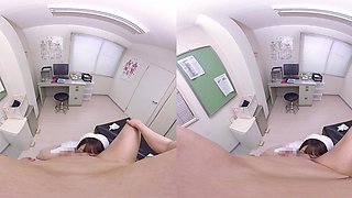 Japanese brunette babe VR porn