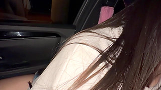 Beautiful College Girl Has Sex in Public in the Car with an Uber Driver