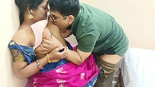 Horny Indian Newly Married Hot Wife Hardcore Sex with Boyfriend Alone at Bed Room