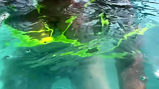 Artemisia Love Swimming in the Pool Flashing Her Big Juicy Boobs and Smoking a Cigarette
