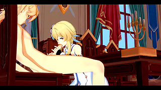 Genshin Impact Hentai - Aether and Lumine Sucking and Fucking - 3D Anime Cartoon Video Game Porn Video