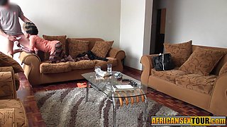 Petite curly African enjoyed rough sex