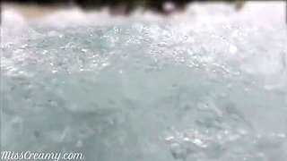 Hot Chick Helps Me Jerk Off By The Pool - Miss Creamy Flash
