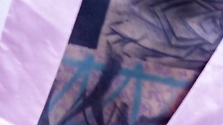 Tattood Girl with Glasses and Buttplug Fucks a Tattooed Dick, DP, Facial