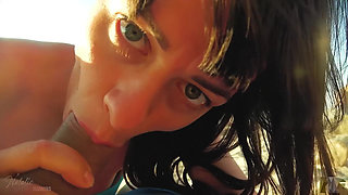 Amazing Blowjob on the Beach - Lots of Cum All Over My Face