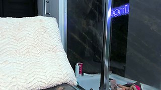 Blonde tight pussy babe has solo toy fun