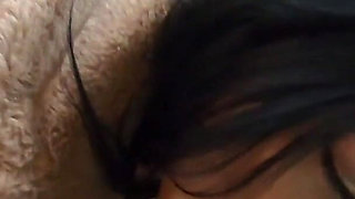 Golden Dress, Fur & Smoking - Hairy Pussy, Deep Blowjob & Hard Doggy on a Freezer