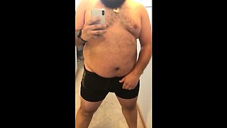 Fat Bear Stroking His Big Cock