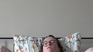 Nurse in White Fishnet Stocking Playing with Vibrator