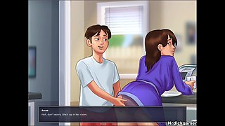 Summertime Saga Stepson Gets His Stepmom Pregnant in the Kitchen