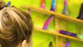 Alt Blonde Girl with Tattoos Masturbate with Crazy Toys