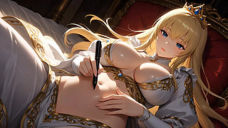 busty Princess Self-bondage & Paddle Punishment - Solo Royal Humiliation Hentai