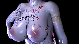 3D Big Boob Slut Naked Her Huge Naturals Sitting on the Big Cock