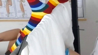 Girl for the First Time at the Gynecologist.