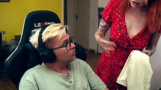 Horny Babe Trapped in Washer Takes My Thick Cock Deep