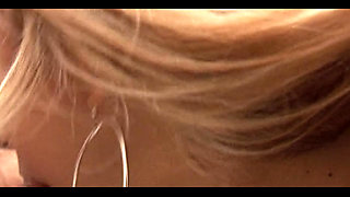 Hot Blonde Housewife Gives a Tasty Blowjob to a Mature Man in the Kitchen