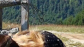 MILF Getting Horny and Masturbating Outdoor in the Mountains