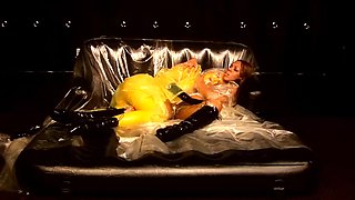 Latex brunette with beautiful lips